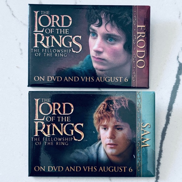 Lord of the Rings Fellowship of the Rings DVD Release Promo Pins Set of 12 - Picture 2 of 8